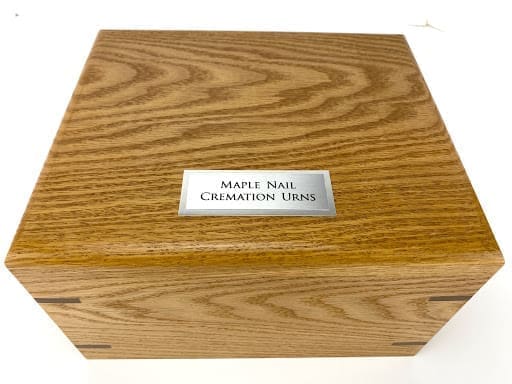 text on image reads: Memorial Plate Funeral Urn